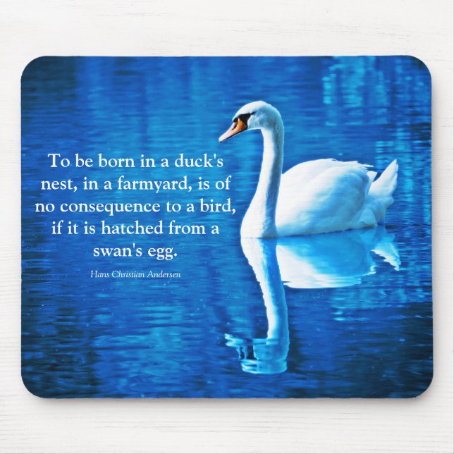 Inspiration Swan Reflection Blau & Weiß Mousepad (Vorne)