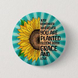 Inspiration und handgezeichnete Sonnenblume Button