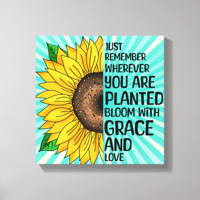 Inspiration und handgezeichnete Sonnenblume Leinwanddruck (Vorderseite)