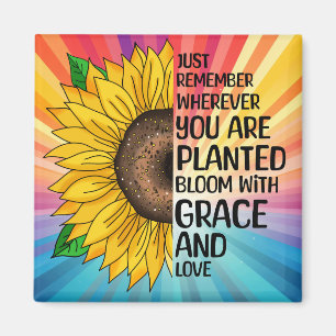 Inspiration und handgezeichnete Sonnenblume Magnet