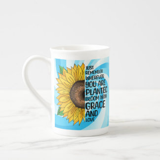 Inspiration und handgezeichnete Sonnenblume Prozellantasse