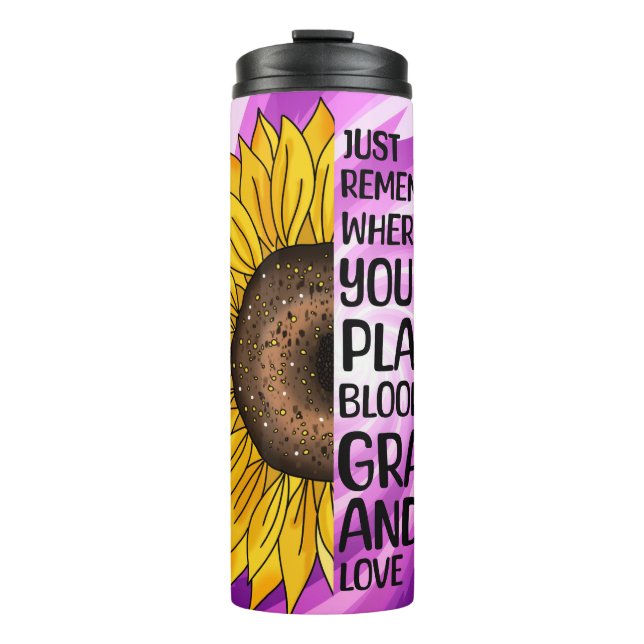 Inspiration und handgezeichnete Sonnenblume Thermosbecher (Vorderseite)