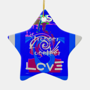 Inspiration USA Wir sind enger mit der Liebe zusam Keramikornament