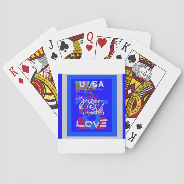 Inspiration USA Wir sind enger mit der Liebe zusam Spielkarten (Rückseite)