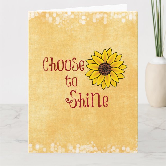 Inspiration wählen Sie Zitat mit Sonnenblumen Karte (Vorderseite)