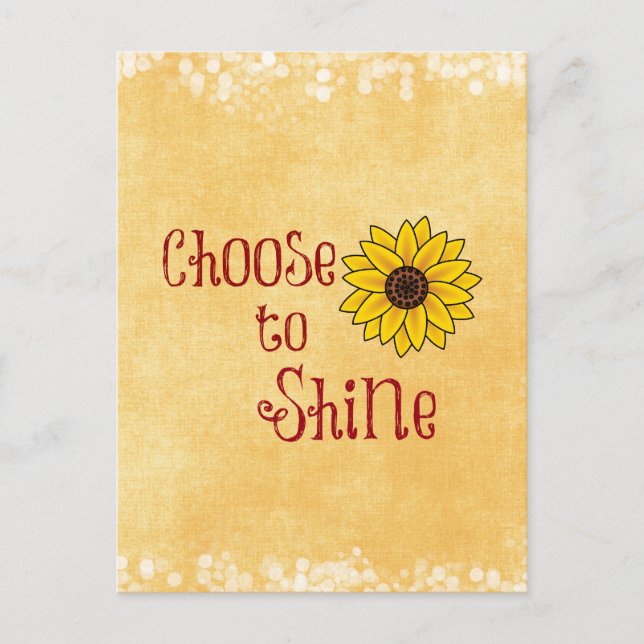 Inspiration wählen Sie Zitat mit Sonnenblumen Postkarte (Vorderseite)