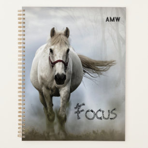 Inspiration, Weißes Pferd, Fokus, Monogramm Planer