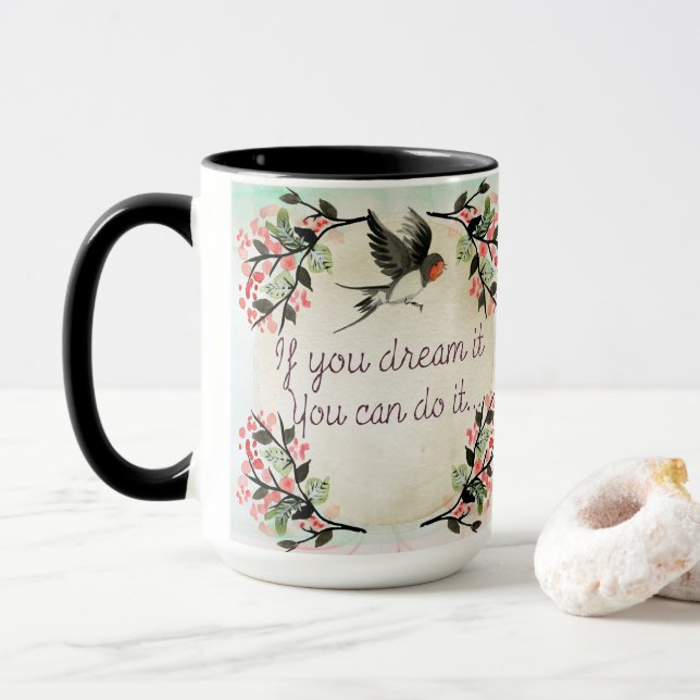 Inspiration, wenn Sie träumen, es Aquarell Tasse (Mit Donut)