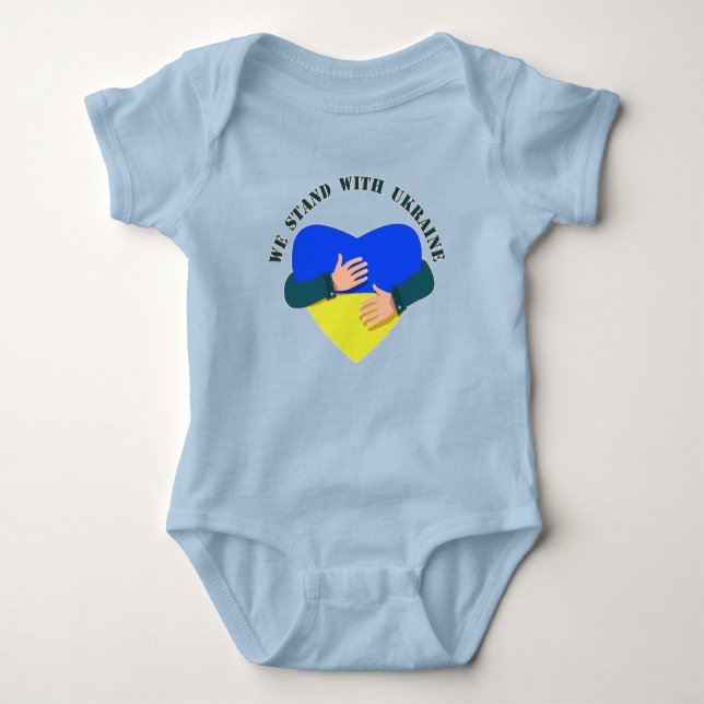 Inspiration: Wir stehen mit der Ukraine Baby Strampler (Vorderseite)