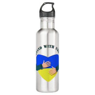 Inspiration: Wir stehen mit der Ukraine Edelstahlflasche
