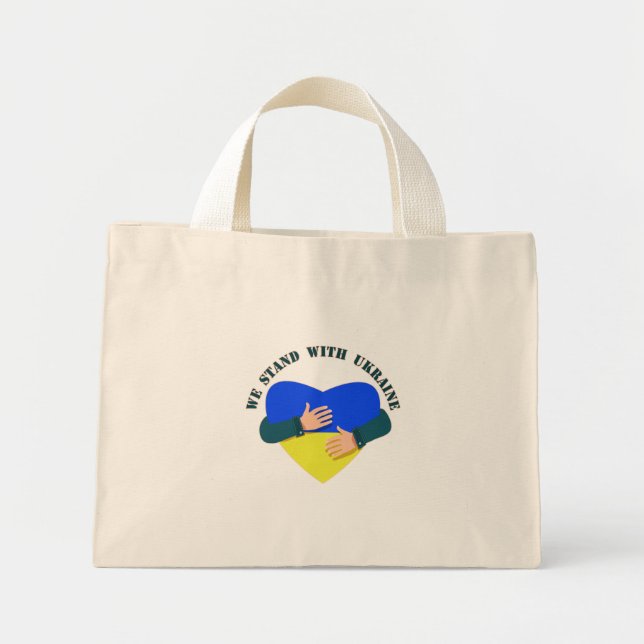 Inspiration: Wir stehen mit der Ukraine Mini Stoffbeutel (Vorne)
