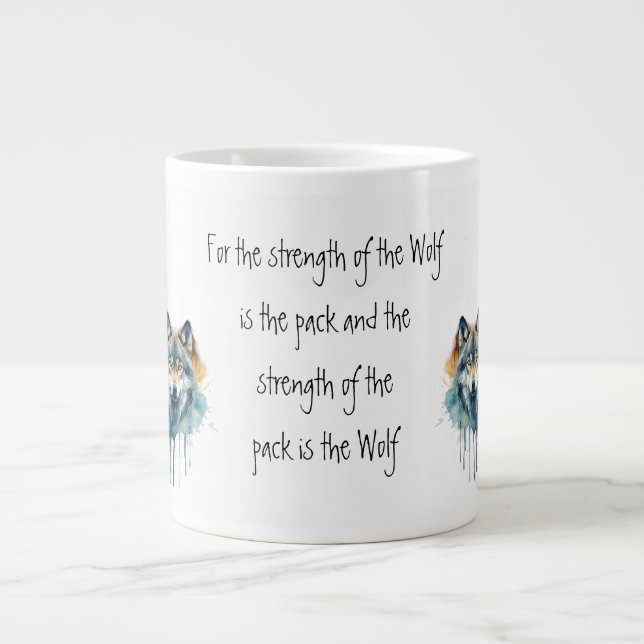 Inspiration-Wolf-Zitat-Paket Jumbo-Tasse (Vorderseite)