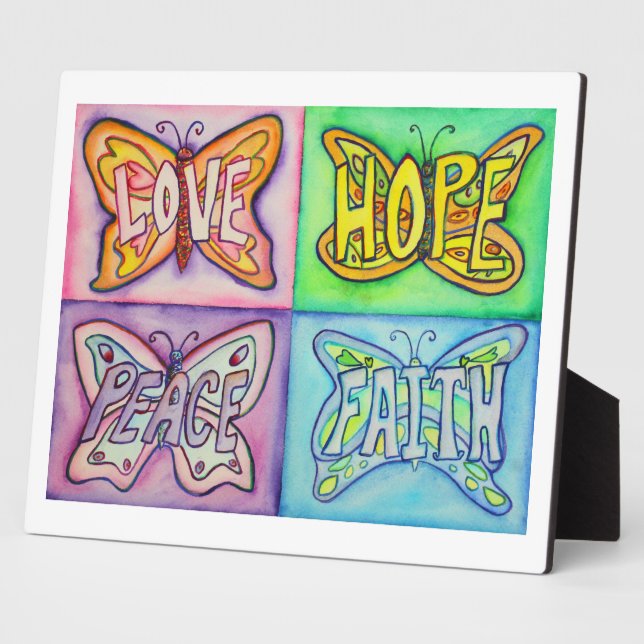Inspiration Word Art Butterfly Malerei Plaque Fotoplatte (Seite)