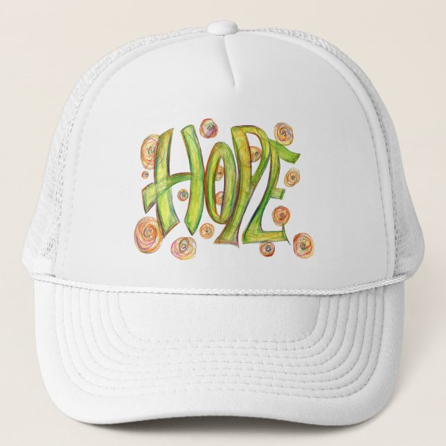 Inspiration Word Hope Art Hat Truckerkappe (Vorderseite)