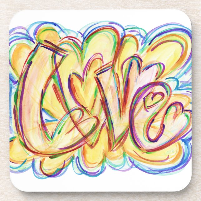 Inspiration Word Liebe Hört Untersetzer (Vorderseite)