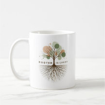 Inspiration "wurzelt in Christus" Tasse