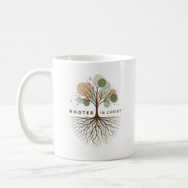 Inspiration "wurzelt in Christus" Tasse (Links)