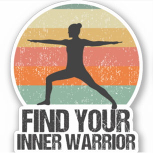 Inspiration-Yoga-Krieger-Sunset-Angebot Aufkleber