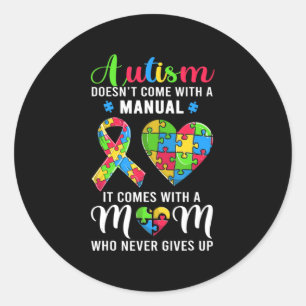 Inspiration Zitat Autismus Mama Shirt Autismus Awa Runder Aufkleber