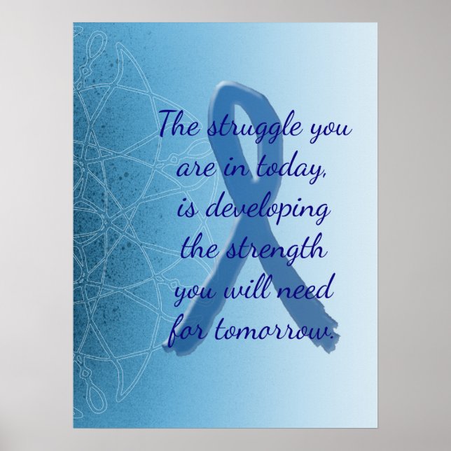 Inspiration Zitat Blue ME CFS Ribbon Poster (Vorne)