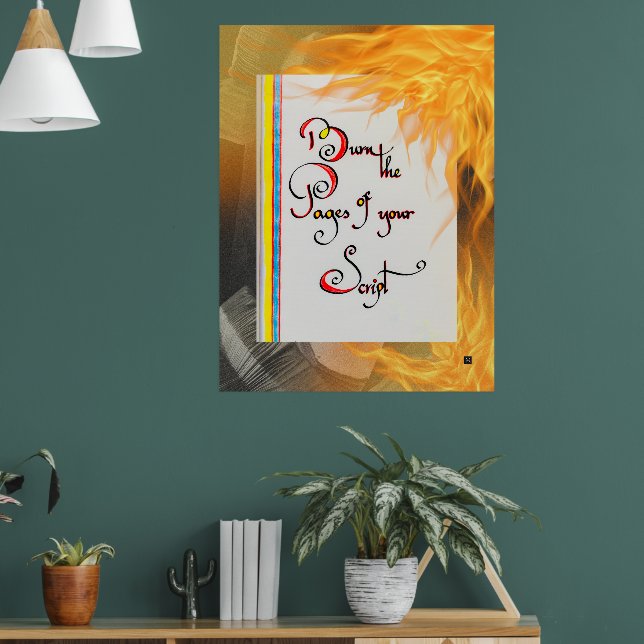 Inspiration Zitat Brennen Sie die Seiten Ihres Skr Poster (Wohnzimmer 1)