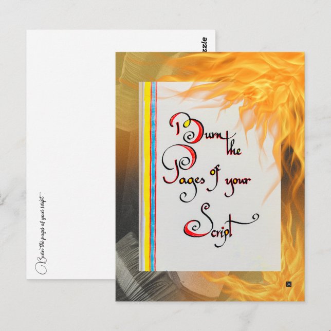 Inspiration Zitat Brennen Sie die Seiten Ihres Skr Postkarte (Vorne/Hinten)