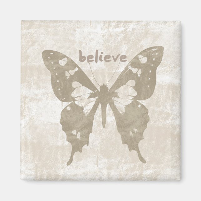 Inspiration Zitat Cream glaubt Schmetterling Magnet (Vorne)