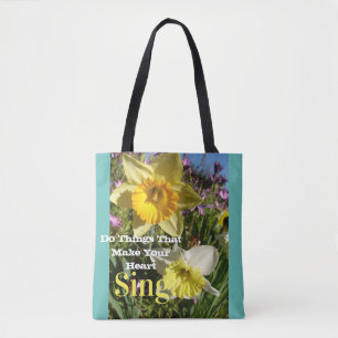 Inspiration Zitat Daffodische Frühlingsblüte Blu Tasche