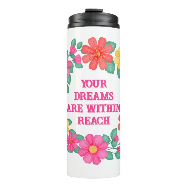Inspiration Zitat erstellen Sie Ihre eigene Blüte Thermosbecher (Vorderseite)