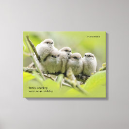 Inspiration Zitat-Familie von fünf Singvögeln Leinwanddruck