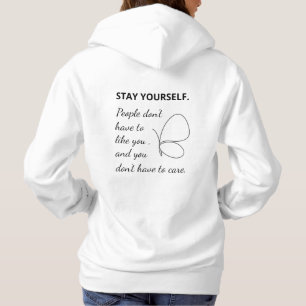 Inspiration Zitat Hoodie mit Schmetterlingsdesign