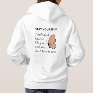 Inspiration Zitat Hoodie mit Schmetterlingsdesign