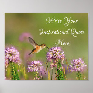 Inspiration Zitat Hummingbird und Wildblumen Poster