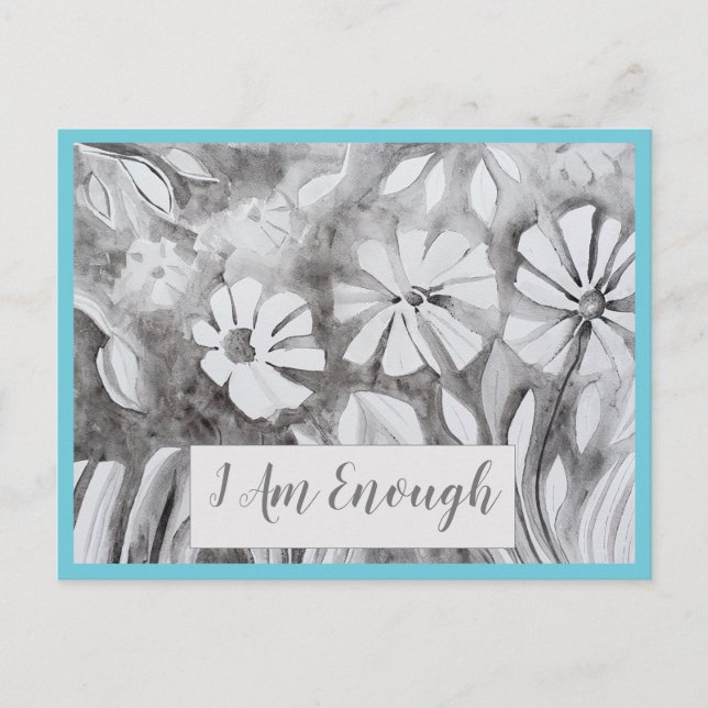 Inspiration Zitat: Ich bin genug Affirmationskarte Postkarte (Vorderseite)