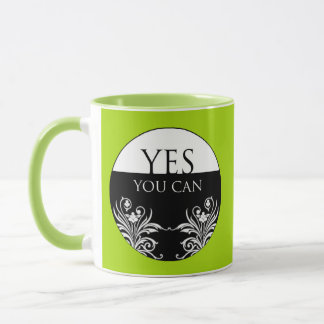 Inspiration Zitat Ja, Sie können grün werden Tasse