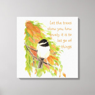 Inspiration Zitat Lassend Go Autumn Tree Bird Leinwanddruck