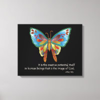 Inspiration Zitat mit Butterfly-Leinwand Print