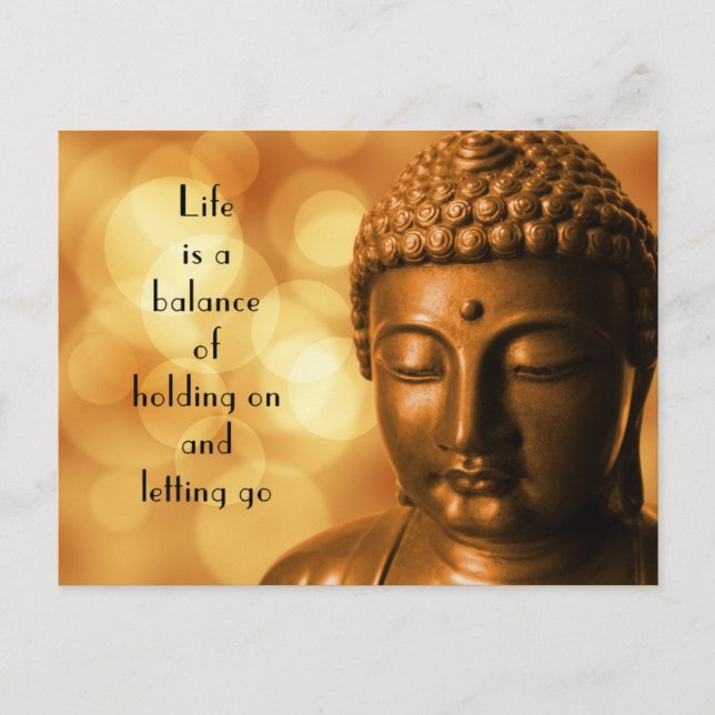 Inspiration Zitat mit einem Buddha-Bild Postkarte (Vorderseite)