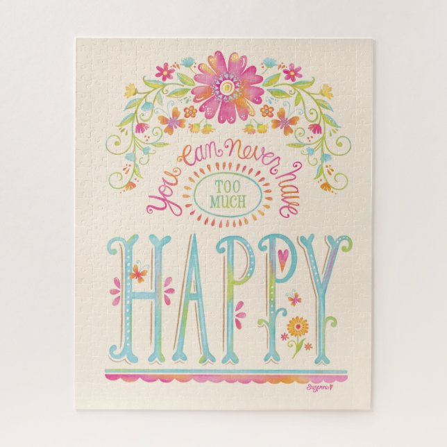 Inspiration Zitat Rosa florale glückliche Wasserfa (Vertikal)