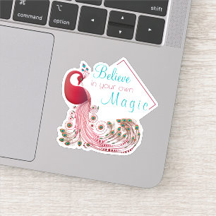 Inspiration Zitat Schöne Pfau Aufkleber