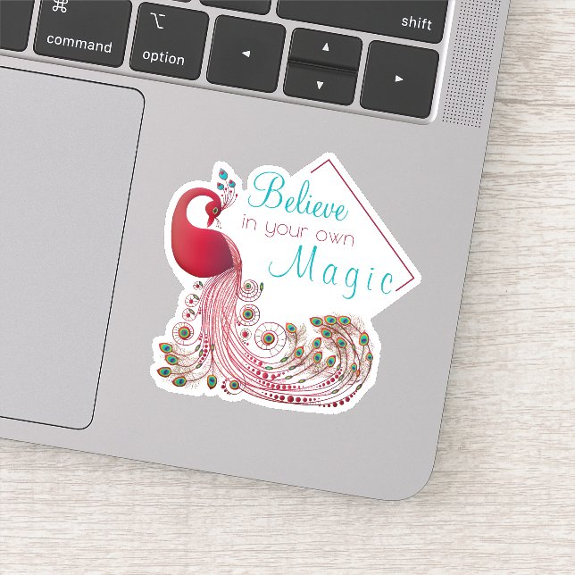 Inspiration Zitat Schöne Pfau Aufkleber (Detail)