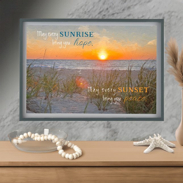 Inspiration Zitat Sonnenaufgangsmalerei Fotodruck (Inspirational Quote Sunrise Painting Photo Print)
