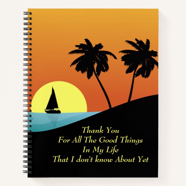 Inspiration Zitat Tropische Insel Notizbuch (Vorderseite)