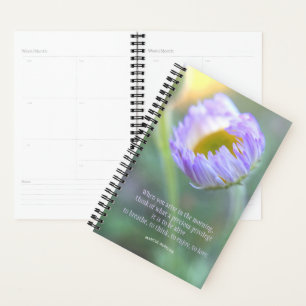 Inspiration Zitat Typografie Blumenmakro Foto Planer