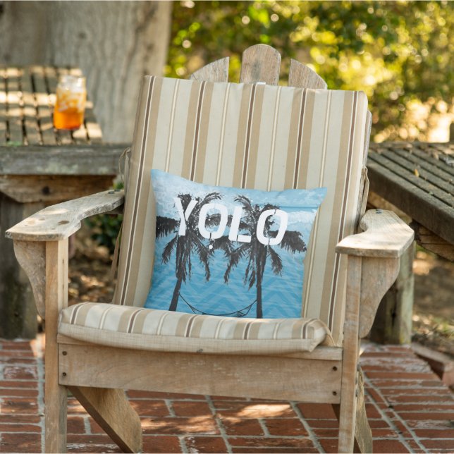 Inspiration Zitate Beach YOLO Sie leben nur einmal Kissen Für Draußen (Stuhl)