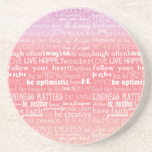 Inspiration Zitate Peach Pink Ombre Getränkeuntersetzer