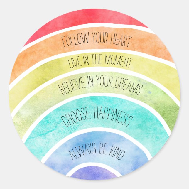 Inspiration Zitate Rainbow personalisiert Runder Aufkleber (Vorderseite)