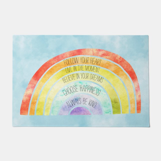 Inspiration-Zitate-Regenbogen   Fußmatte (Vorderseite)