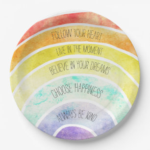 Inspiration Zitate Regenbogen personalisiert Pappteller