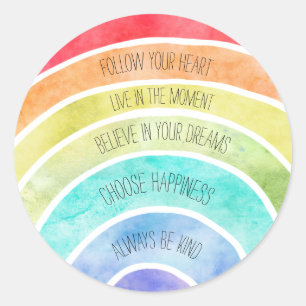 Inspiration Zitate Regenbogen personalisiert Runder Aufkleber